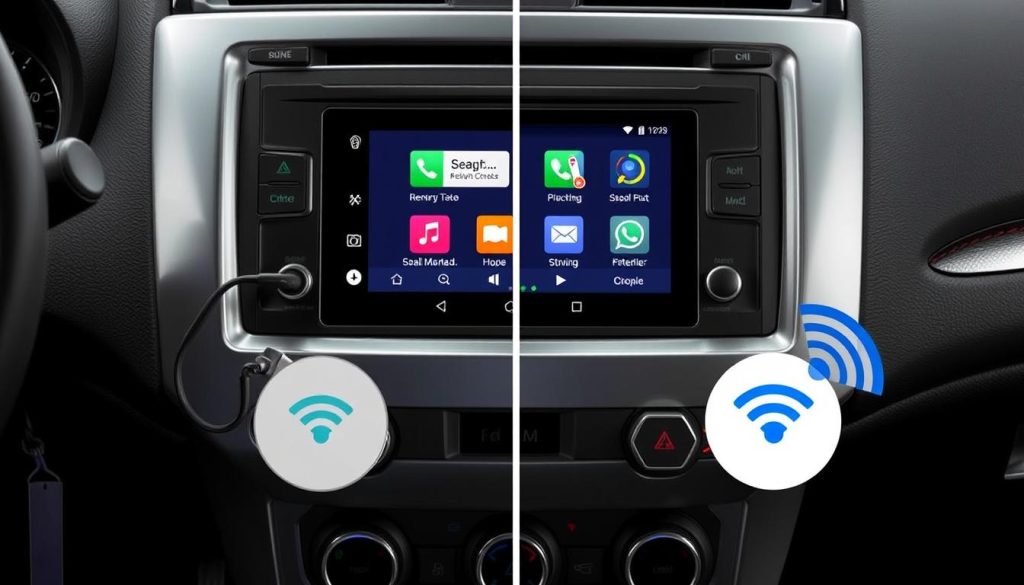 Android Auto Mitsubishi Chariot sans fil vs filaire