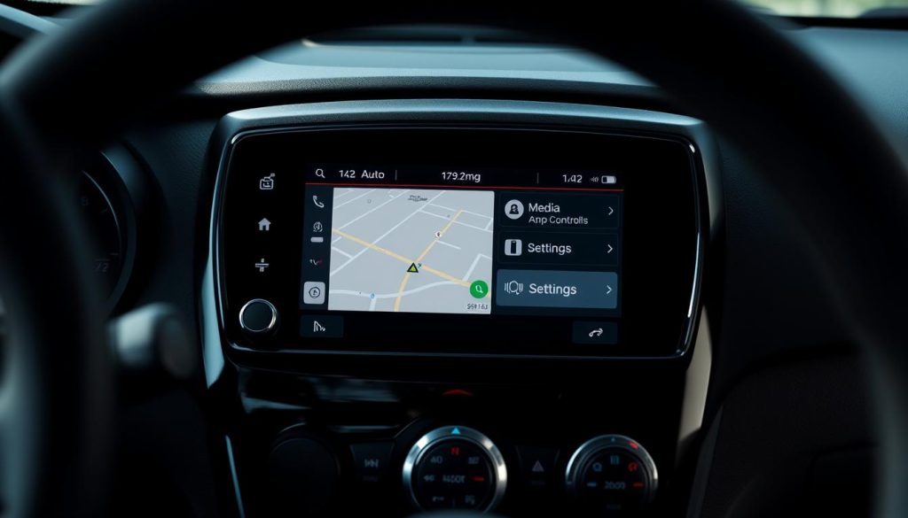 Android Auto interface on Nissan Versa screen