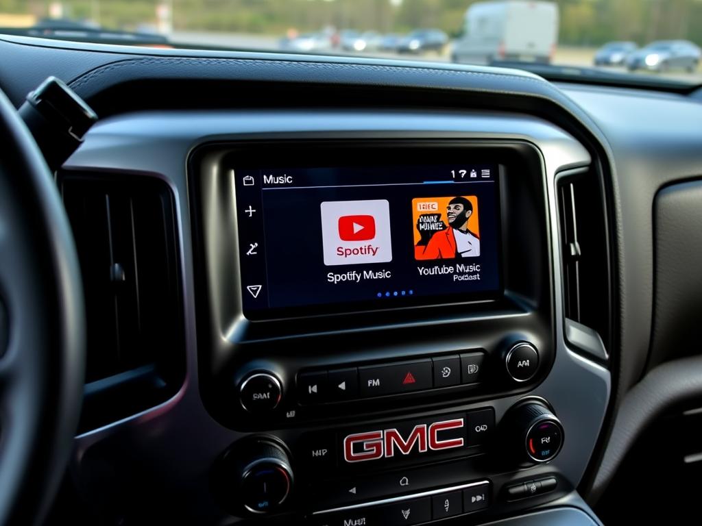 Applications musicales sur Android Auto dans GMC Sierra