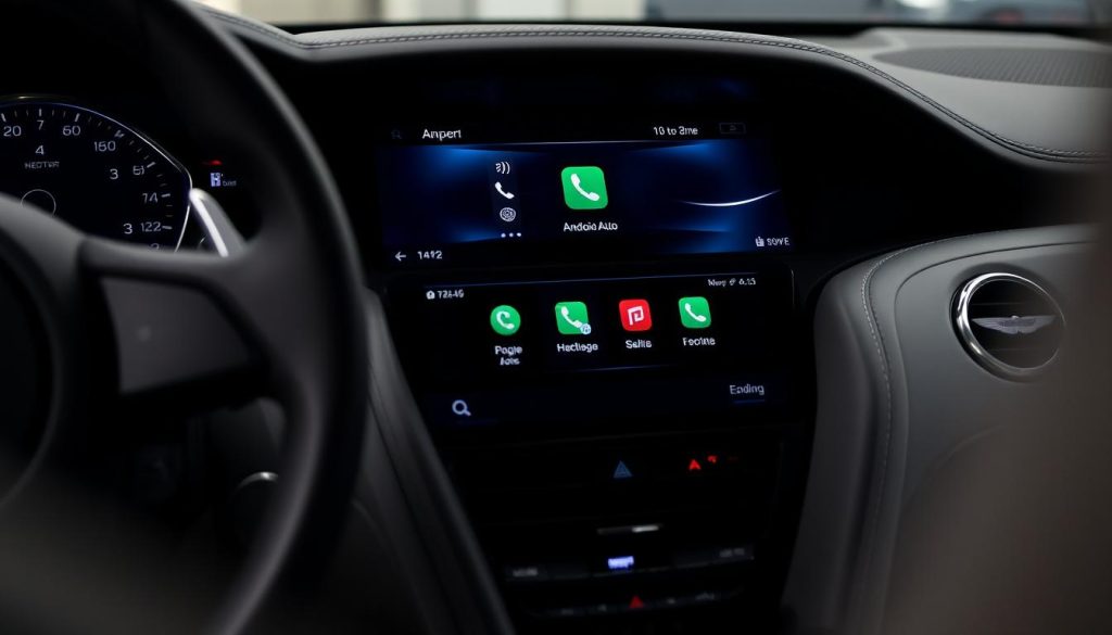 Aston Martin Virage avec Android Auto intégré parfaitement