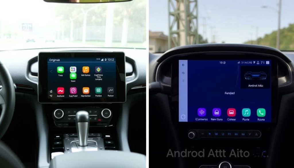 Comparaison côte à côte du système d'origine Virage et Android Auto