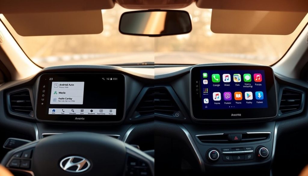 Comparaison interface Android Auto et Apple CarPlay