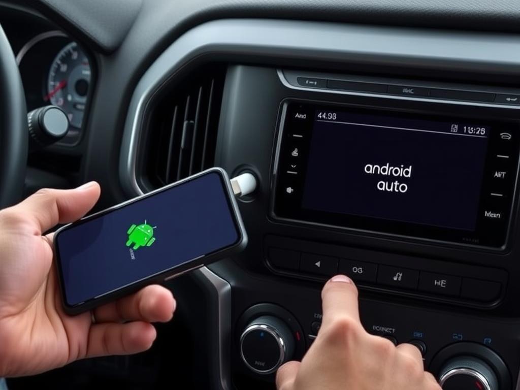 Connexion d'un smartphone à Android Auto dans un GMC Typhoon