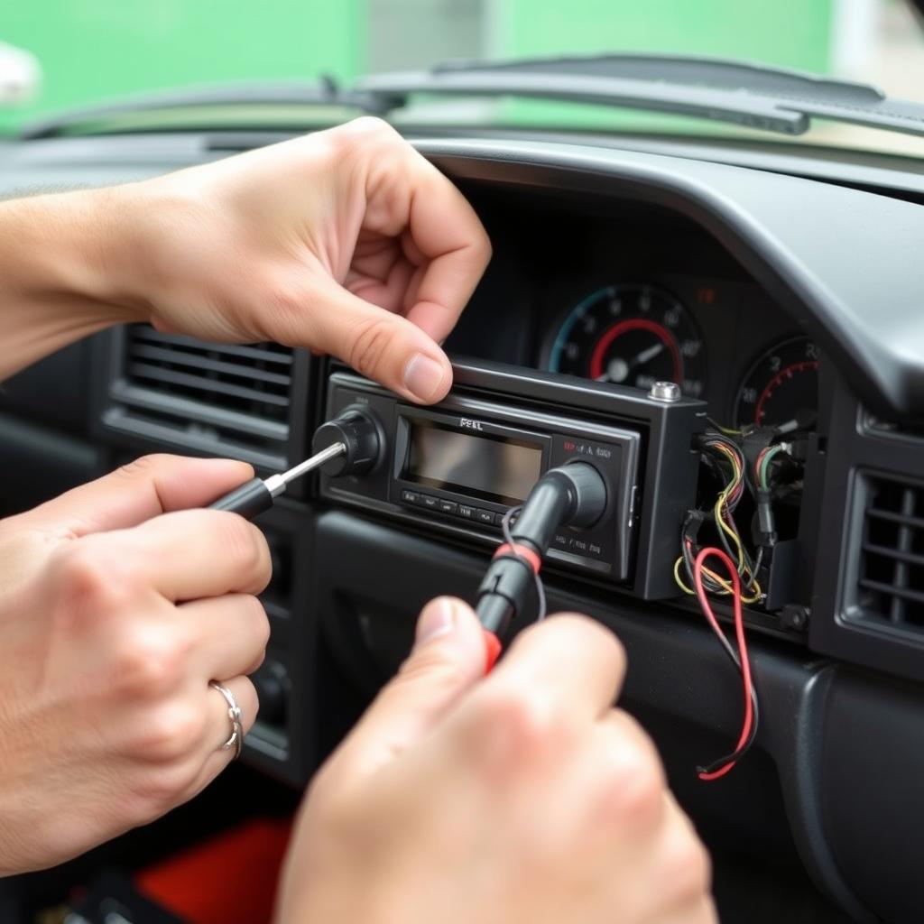 Démontage de l'autoradio d'origine Opel Ascona