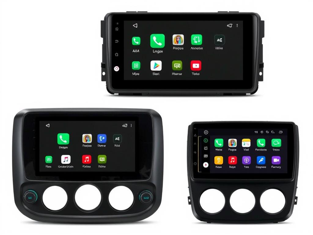Différents modèles d'écrans Android Auto de tailles variées pour GMC Jimmy