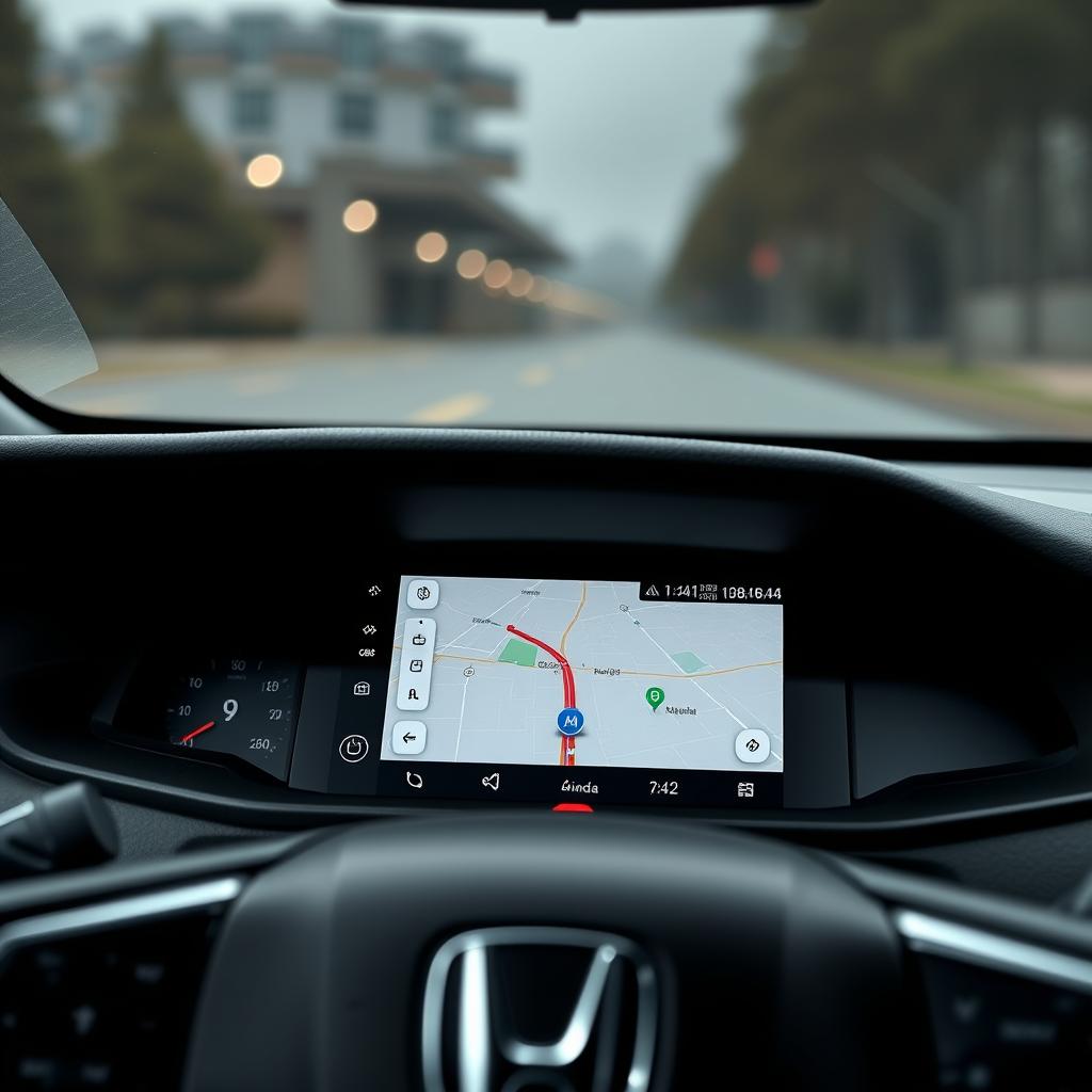 Écran Android Auto affichant Google Maps dans une Honda CR-X