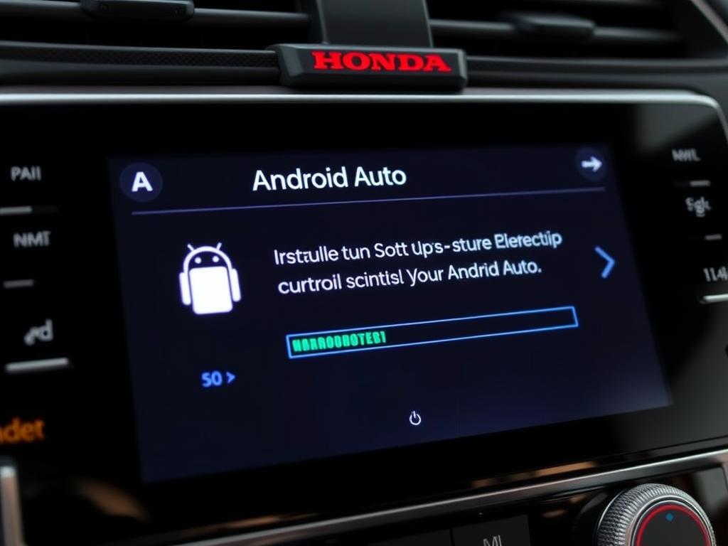 Écran Honda CONNECT montrant le menu d'installation d'Android Auto