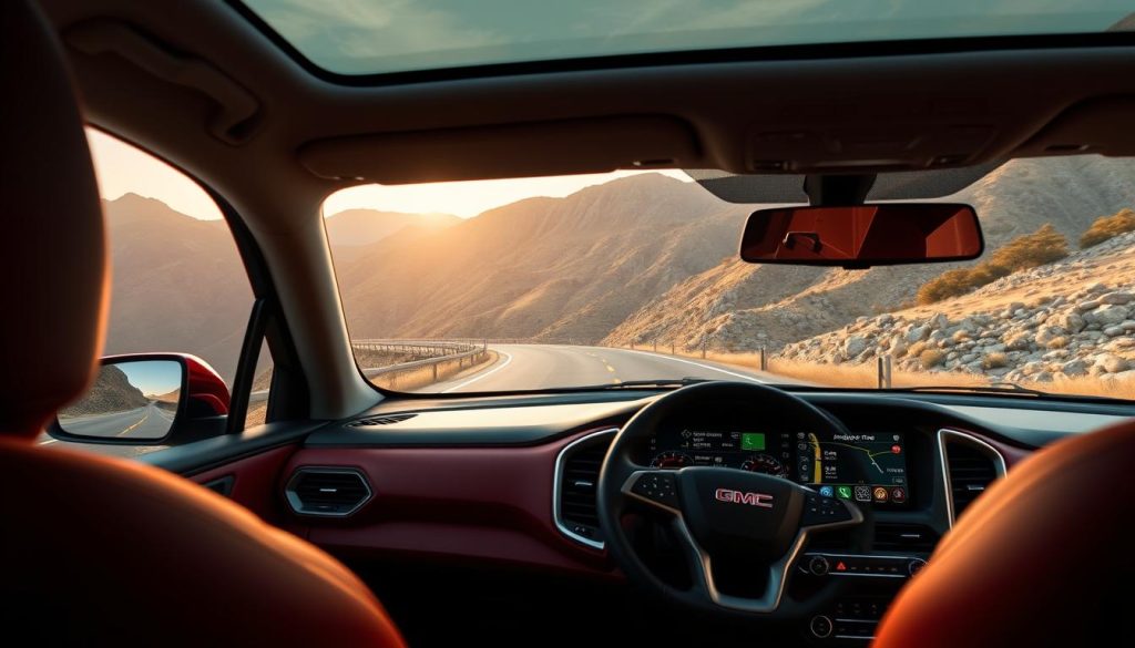 GMC Typhoon sur route avec Android Auto en fonctionnement