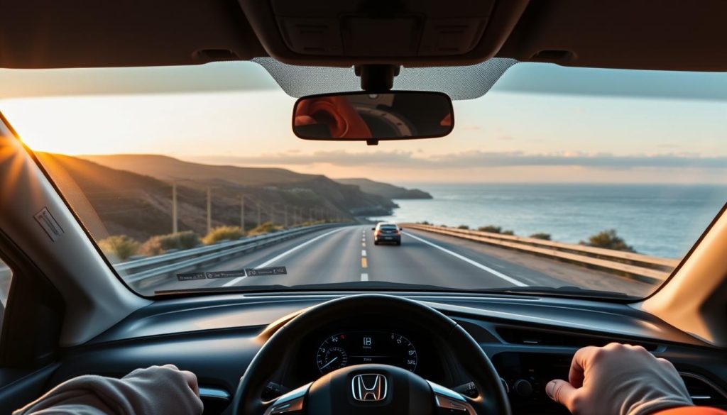 Honda Beat sur route avec Android Auto affichant la navigation