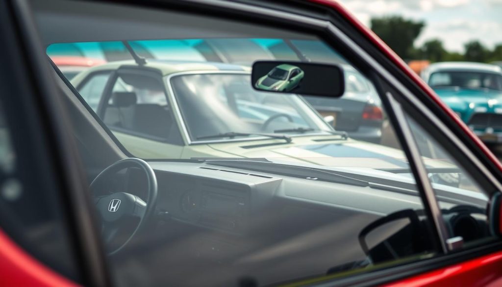 Honda CR-X avec Android Auto intégré lors d'un rassemblement de voitures classiques