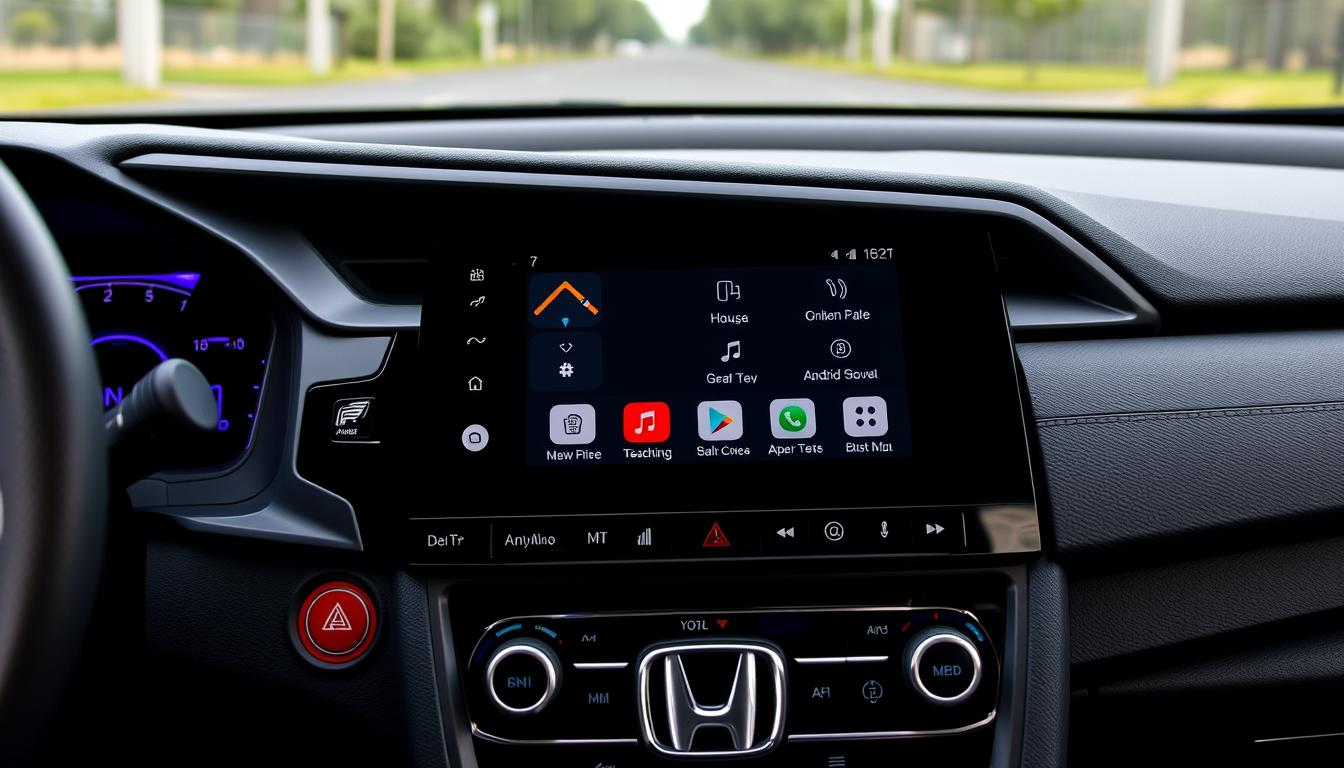 Honda Civic avec Android Auto affiché sur l'écran central