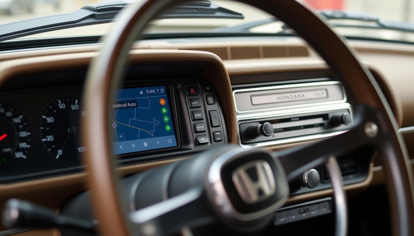 Honda Concerto classique avec écran Android Auto intégré au tableau de bord