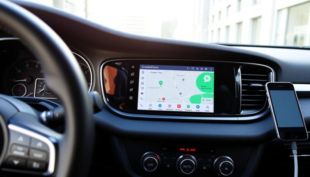 Interface Android Auto affichée sur l'écran d'une KIA Euro Star