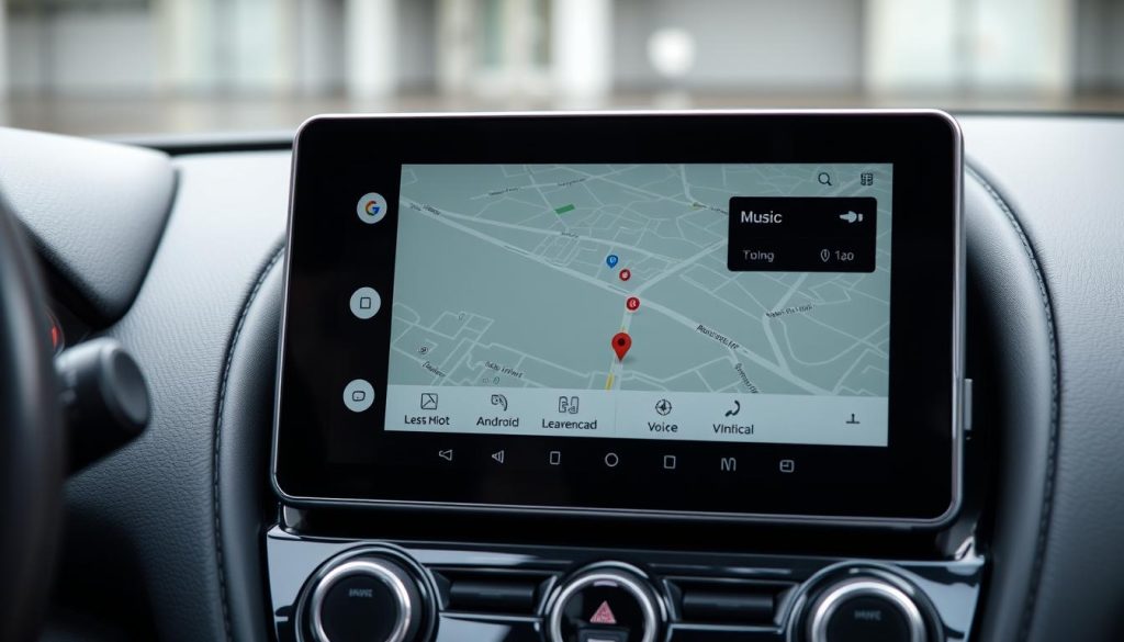 Interface Android Auto en fonctionnement dans une Aston Martin Virage