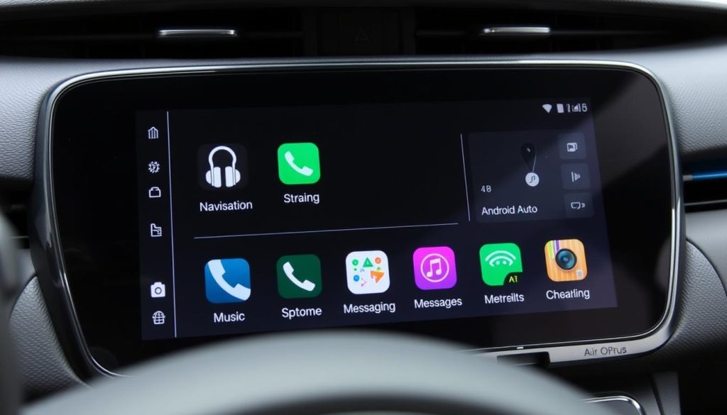 Interface Android Auto personnalisée sur Kia Opirus avec applications essentielles