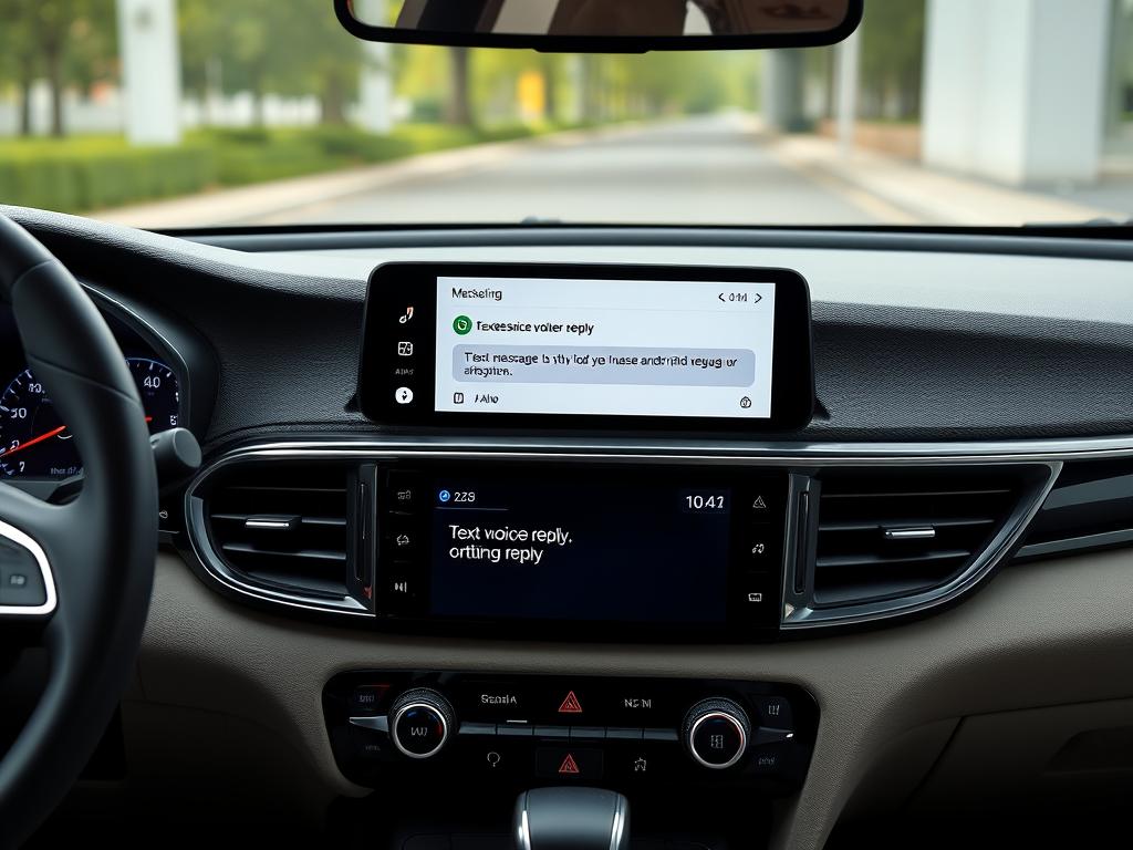 Interface de messagerie d'Android Auto dans la Kia Cadenza