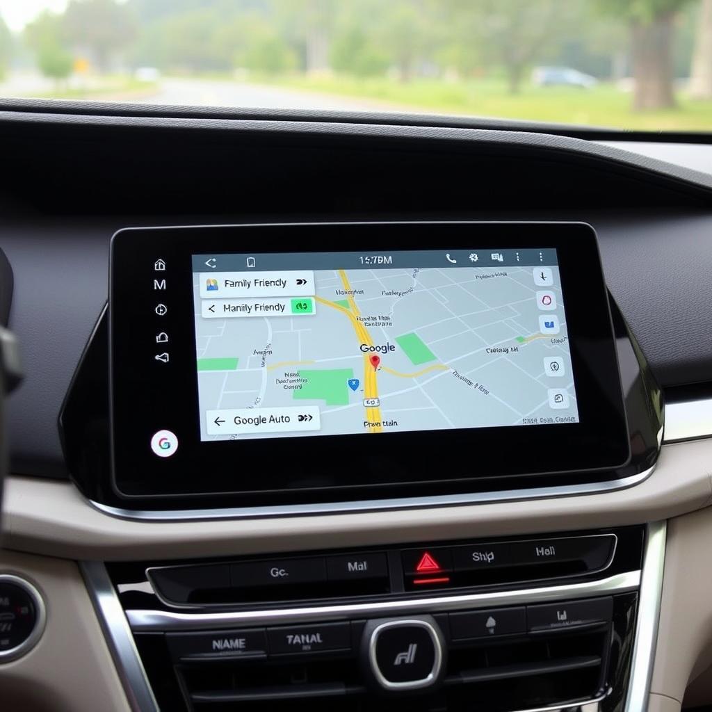 Interface de navigation Android Auto dans Honda Odyssey