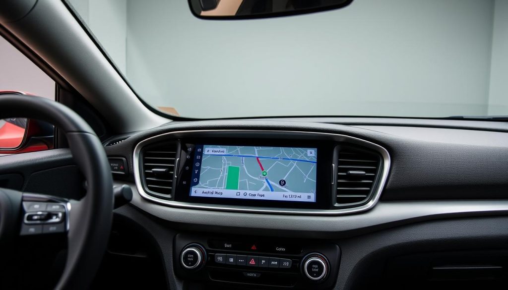 Kia K4 avec Android Auto affiché sur l'écran tactile du tableau de bord