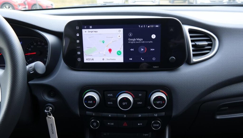 Kia Morning avec Android Auto activé sur l'écran du tableau de bord