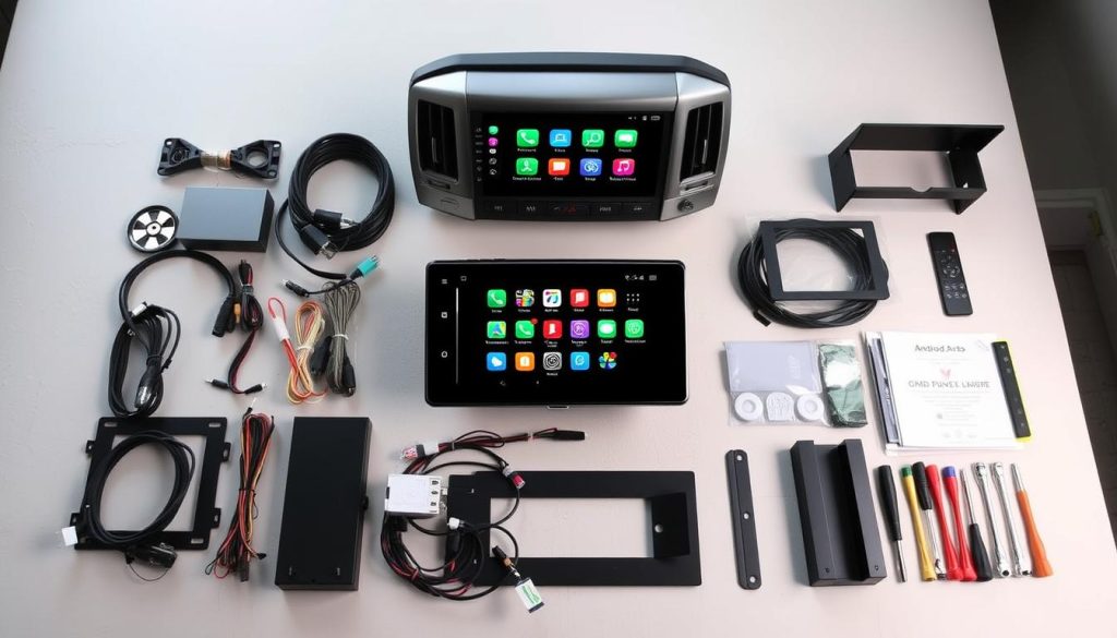 Kit complet d'installation Android Auto pour GMC Jimmy avec autoradio, faisceau et outils
