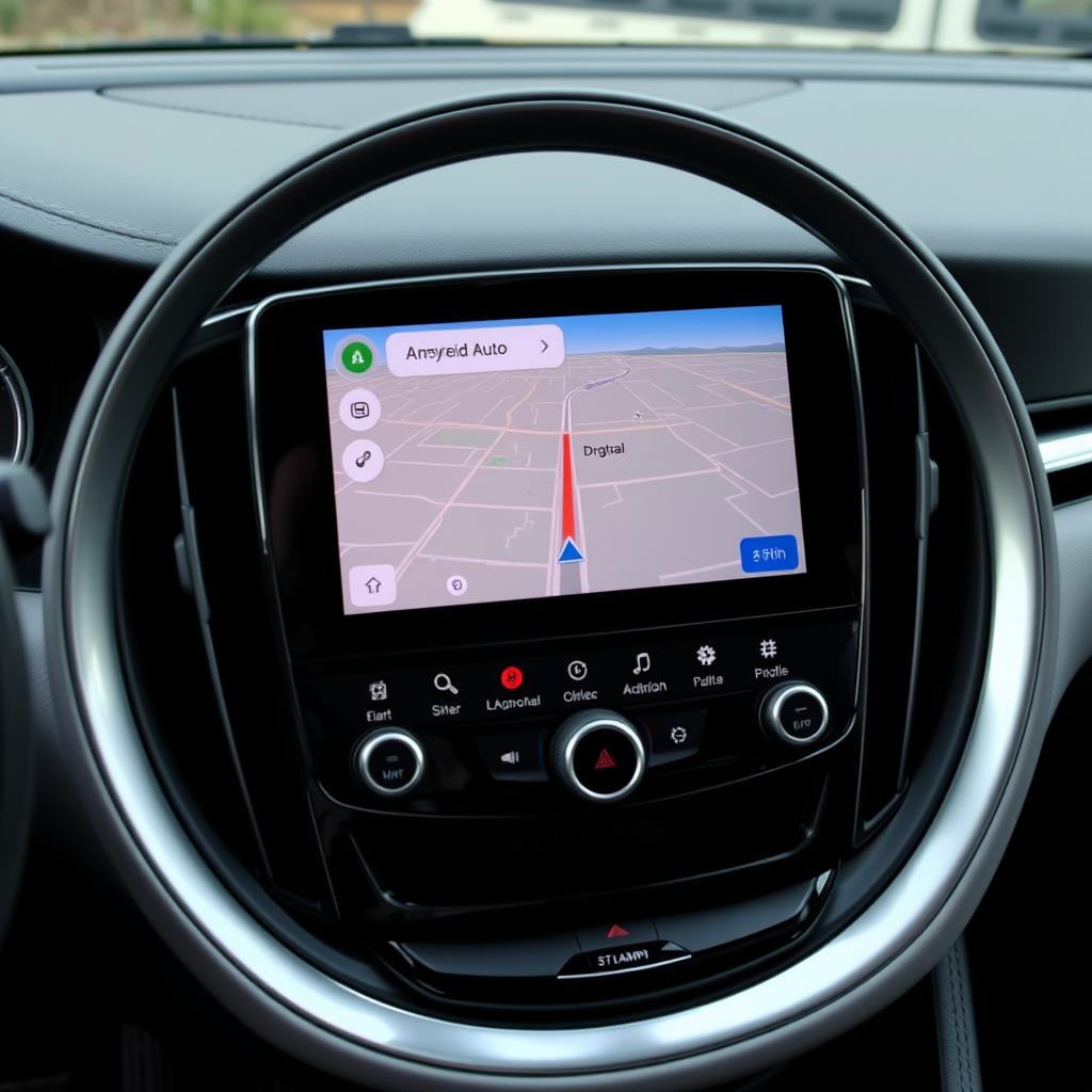 Navigation GPS Android Auto sur l'écran d'une Opel Admiral