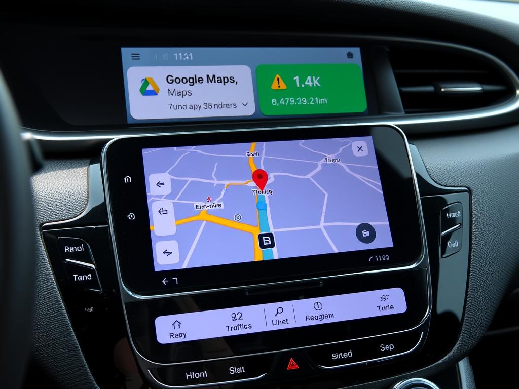 Navigation Google Maps sur Android Auto dans un KIA K2