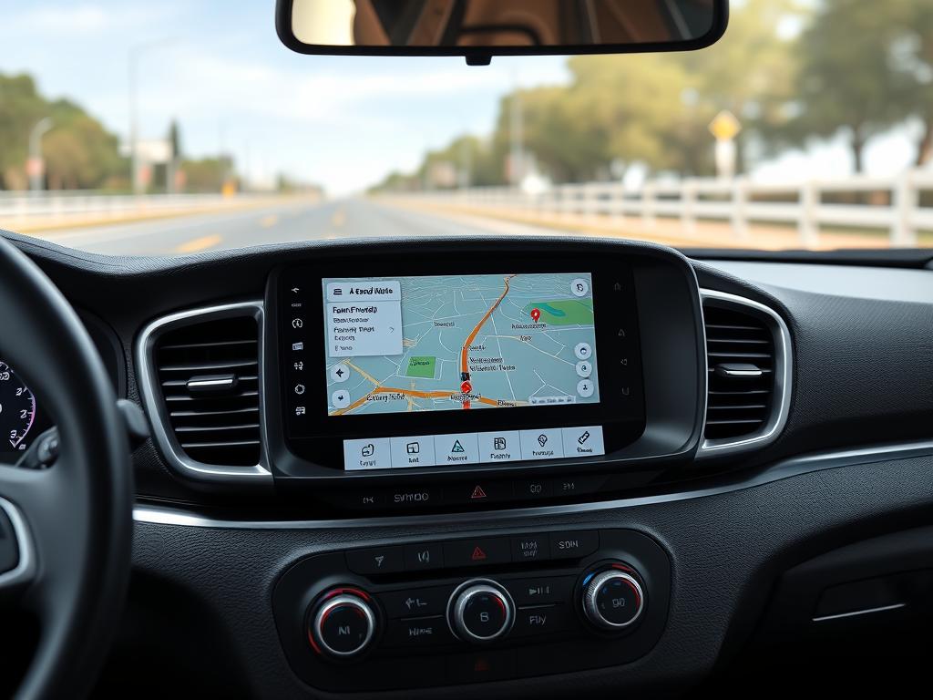 Navigation Google Maps sur Android Auto dans un Kia Sedona