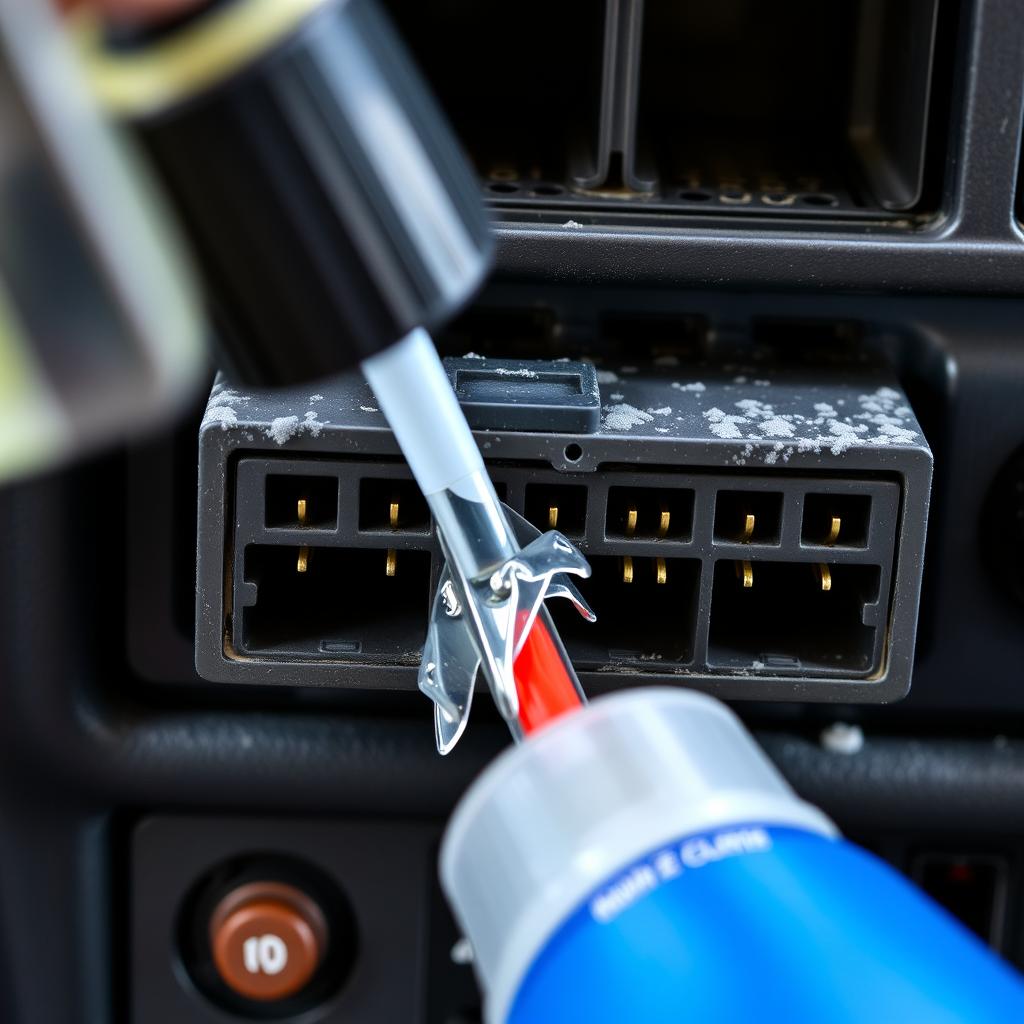 Nettoyage des connecteurs de l'autoradio Opel Ascona