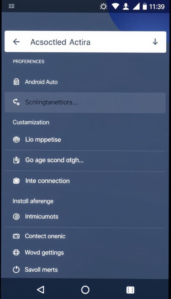 Paramètres Android Auto