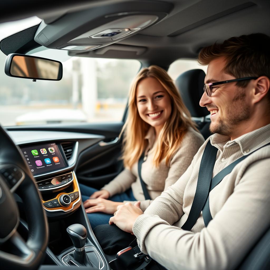 Portrait d'un couple dans leur Opel Astra