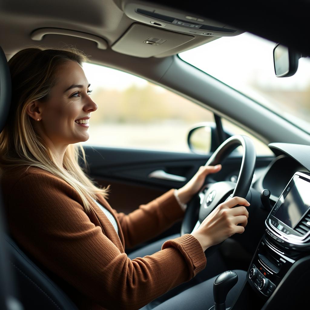 Portrait d'une conductrice d'Opel Astra