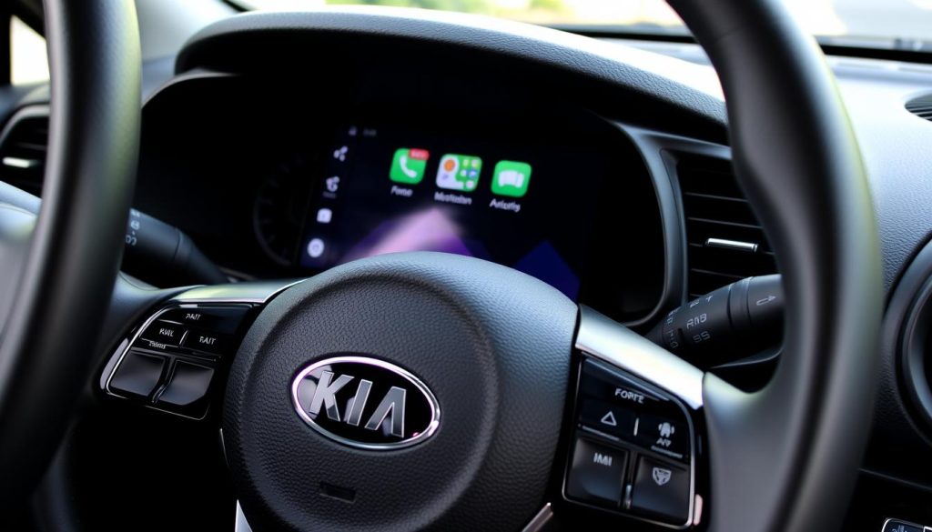 Tableau de bord Kia Forte avec Android Auto intégré