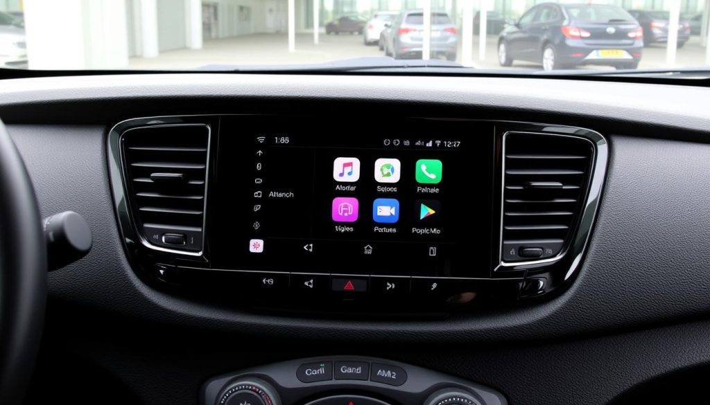 Tableau de bord d'un KIA K2 avec Android Auto intégré
