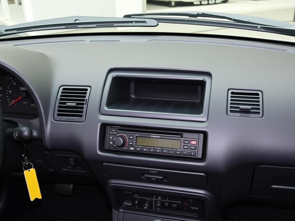 Tableau de bord d'une Honda CR-X del Sol avec emplacement pour autoradio