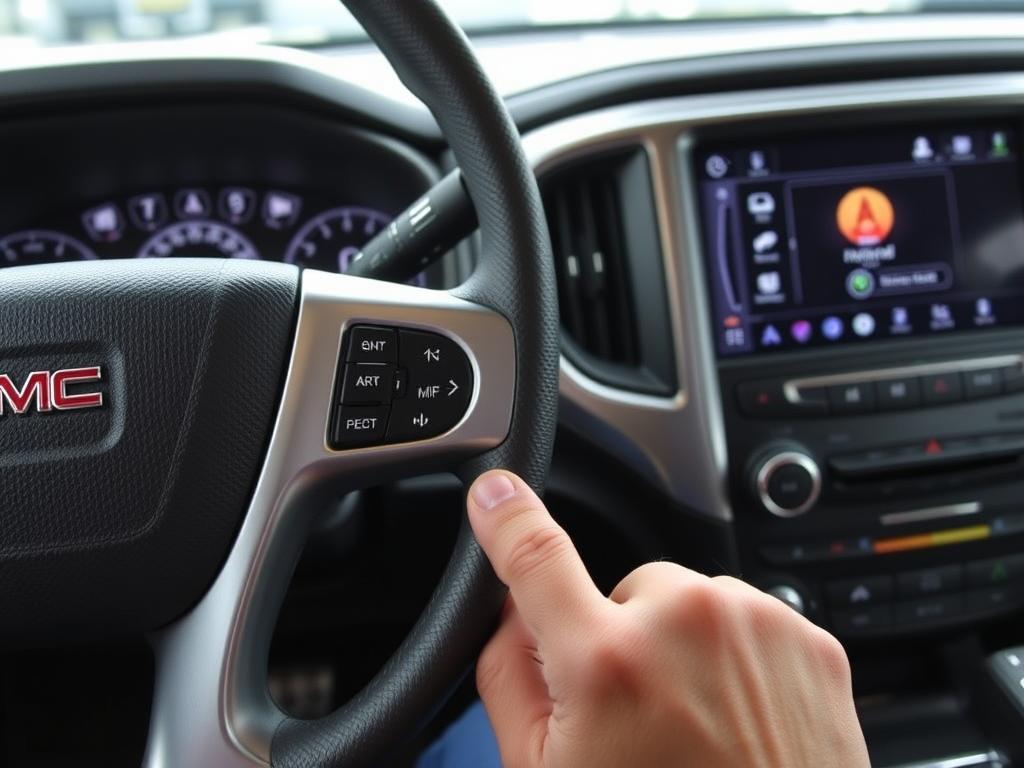 Utilisation des commandes au volant avec Android Auto dans la GMC Acadia