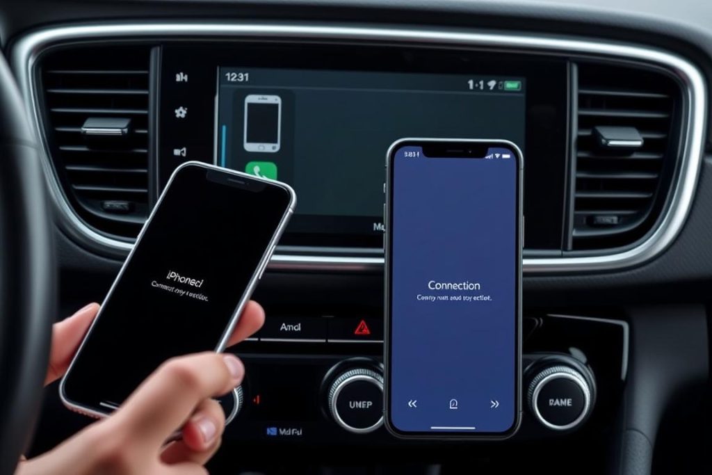 iPhone se connectant au système CarPlay de la KIA KX3