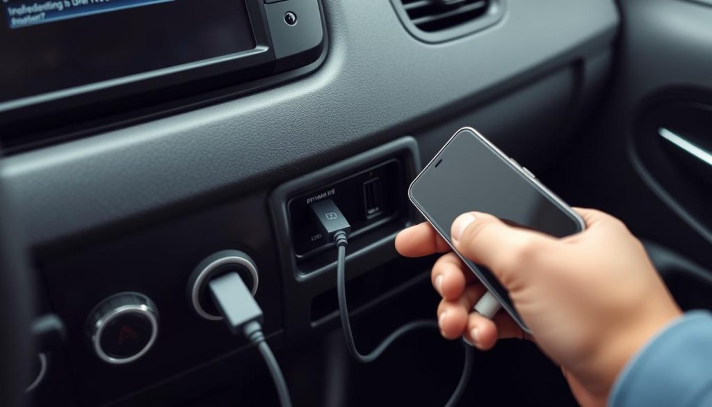 Connexion du smartphone au port USB du Nissan Interstar