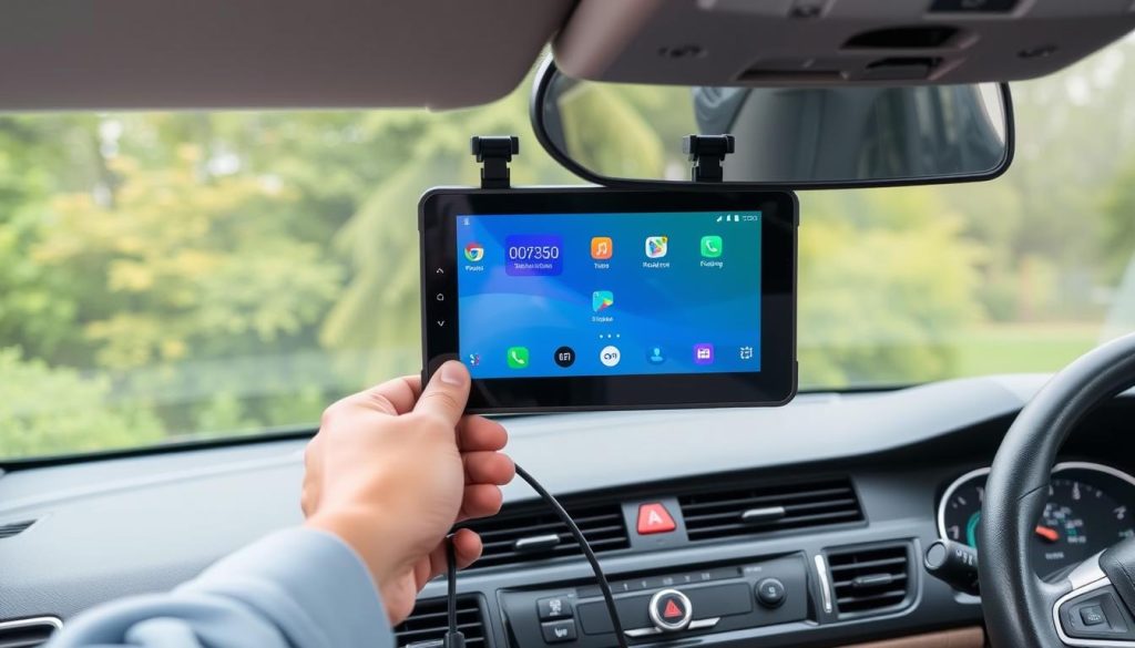Installation d'un écran portable Android Auto dans une Škoda Felicia