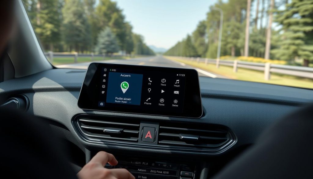 Interface Android Auto en fonctionnement dans une Škoda Favorit