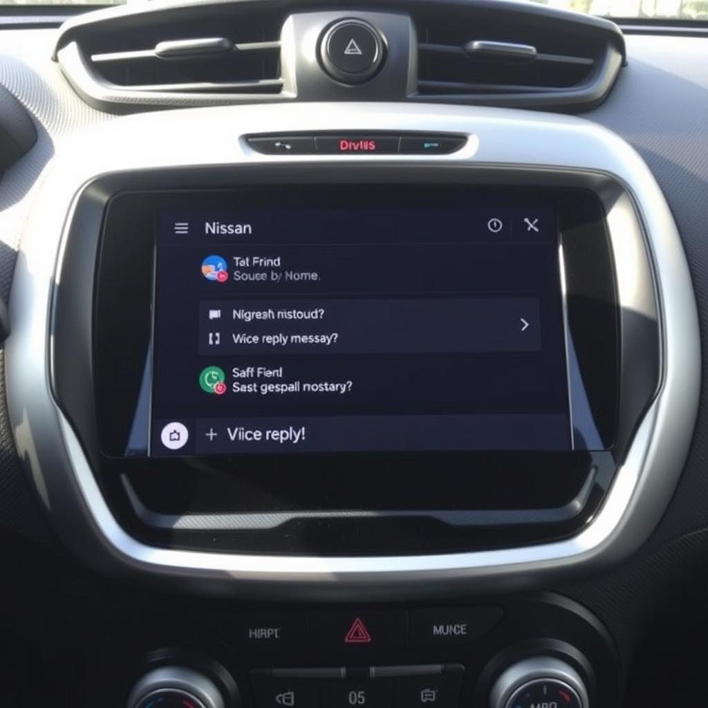Interface de messagerie Android Auto sur Nissan Juke