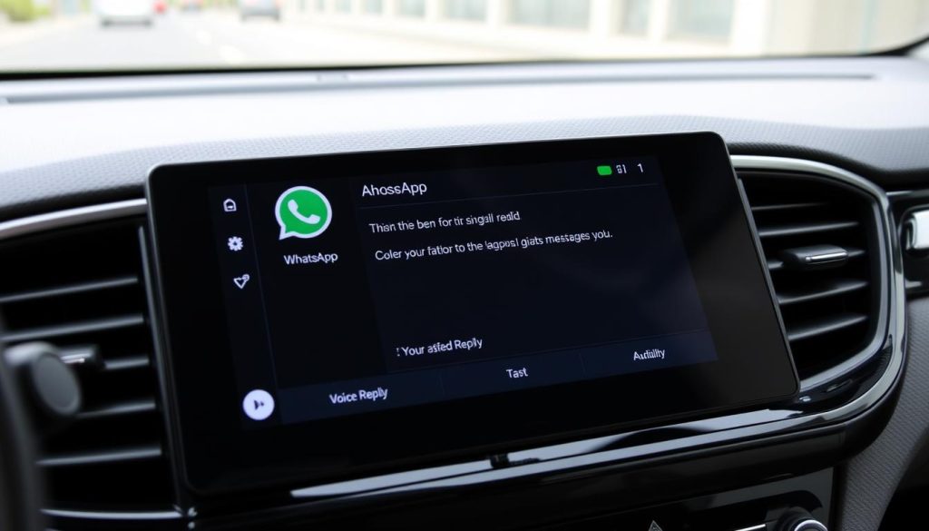Interface de messagerie d'Android Auto sur Škoda Rapid