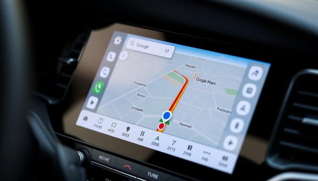 Navigation Google Maps sur Android Auto dans une Škoda Octavia