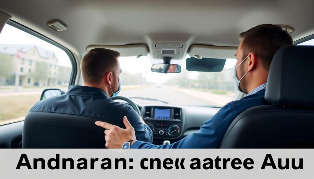 Professionnel utilisant Android Auto dans un Nissan Interstar