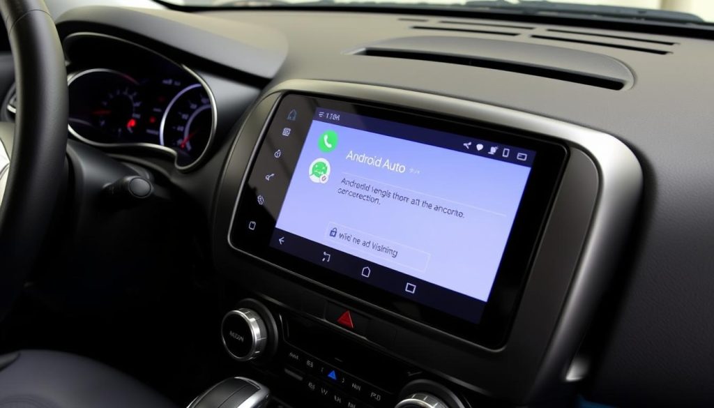 Tableau de bord Nissan Juke avec écran Android Auto en cours de connexion